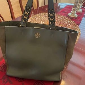 Tory Burch Khaki Leather Tote